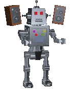 robot dancing with boomboxes